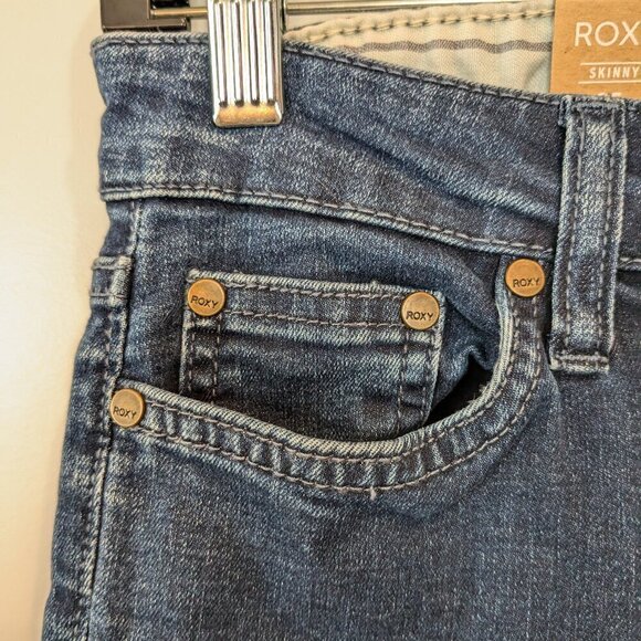 Roxy Jeans Women's Size 25 Blue Suntrippers Skinny Dark Wash Stretch Denim NWT - Picture 7 of 16